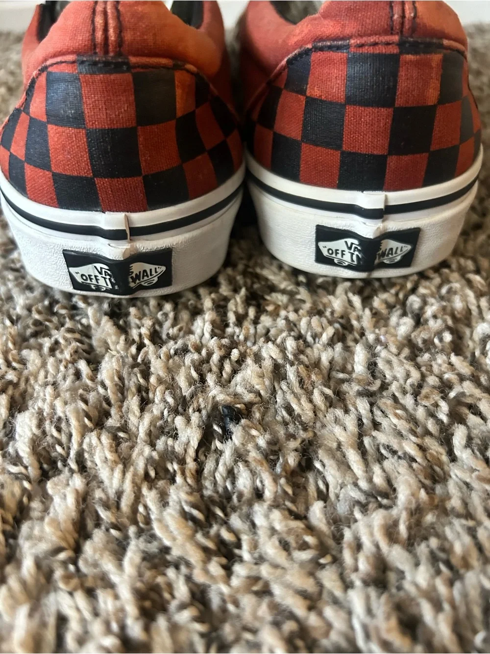 Vans Slip-On Leopard Print Checkerboard Canvas Shoes - Brown/Black